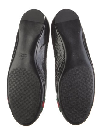Gucci Web Accent Patent Leather Ballet Flats