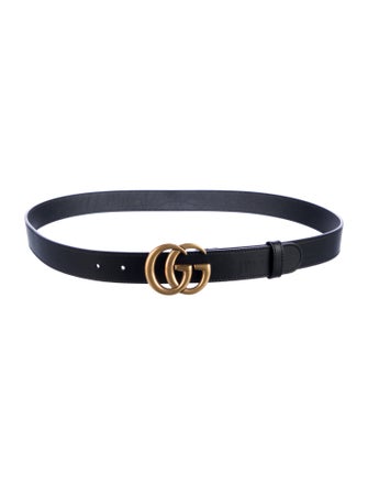 Gucci Double G Logo Leather Belt