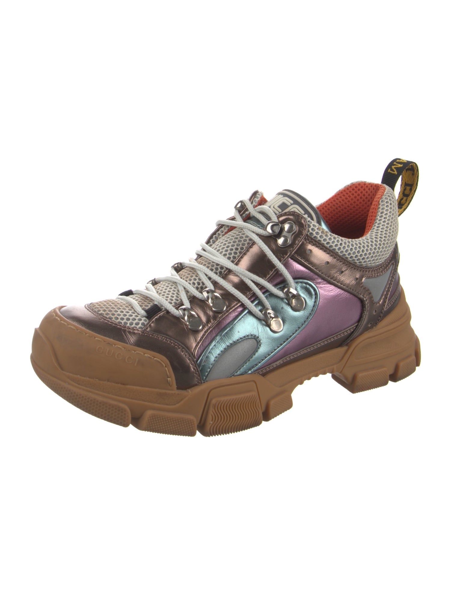 Gucci Leather Colorblock Pattern Chunky Sneakers