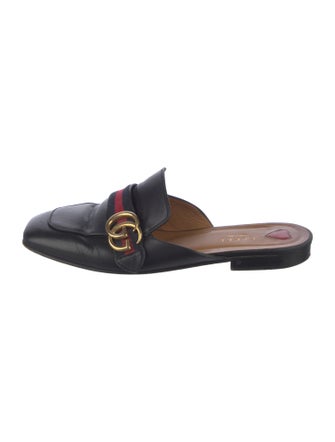 Gucci Double G Logo Leather Mules