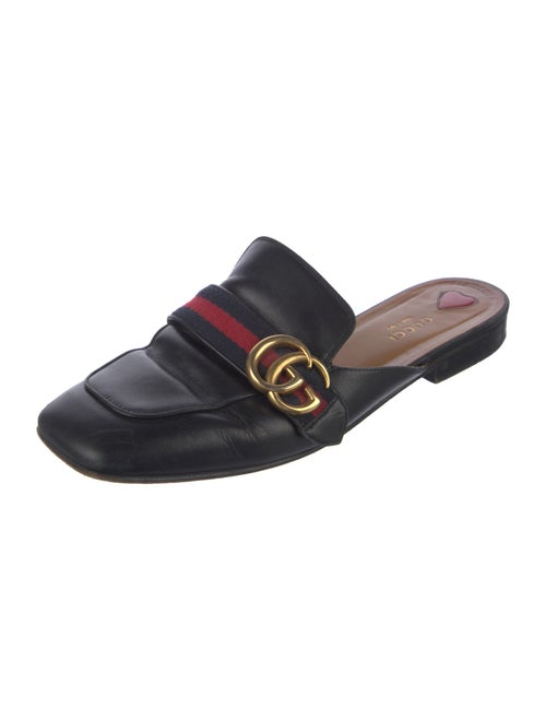 Gucci Double G Logo Leather Mules