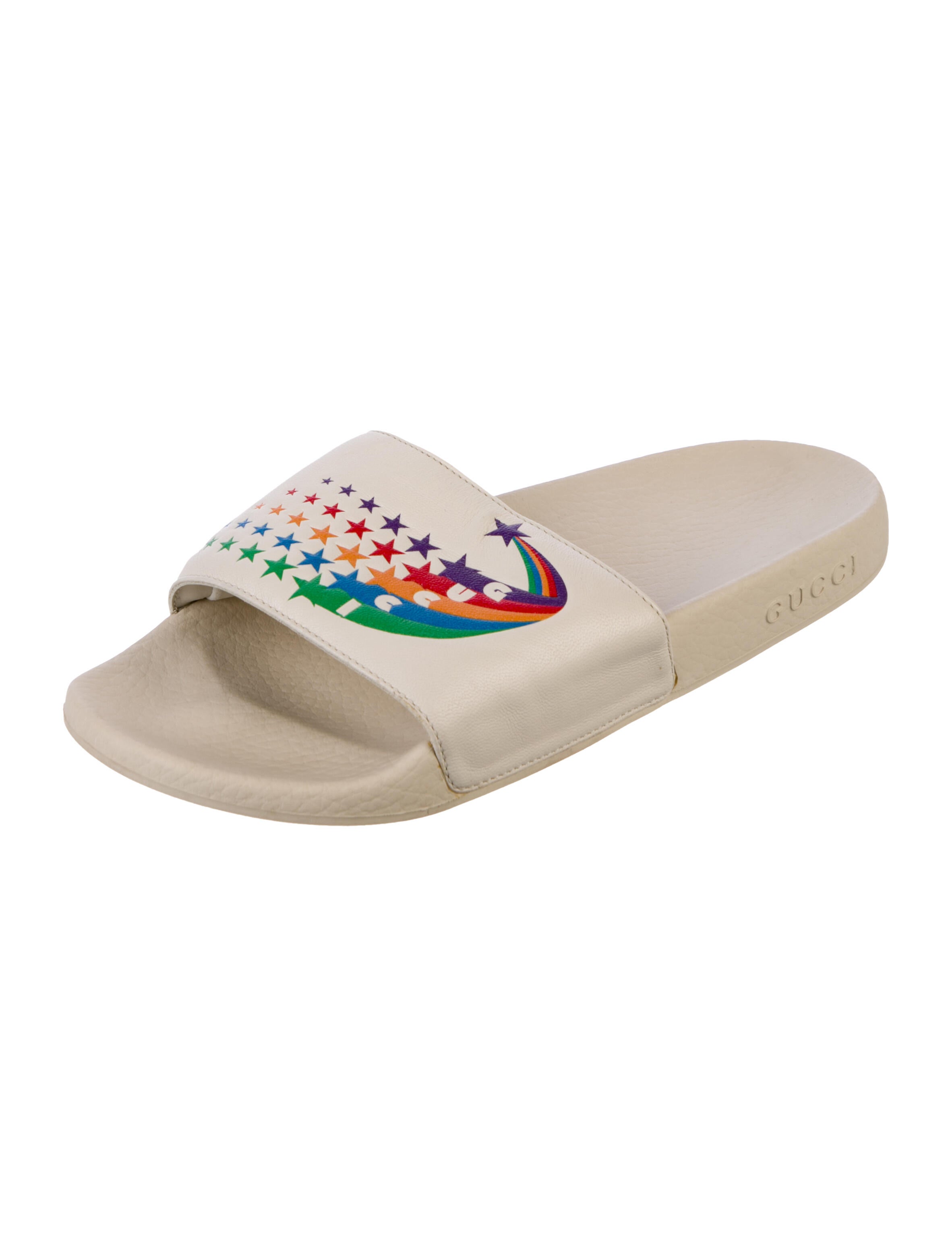 Gucci Leather Printed Slides