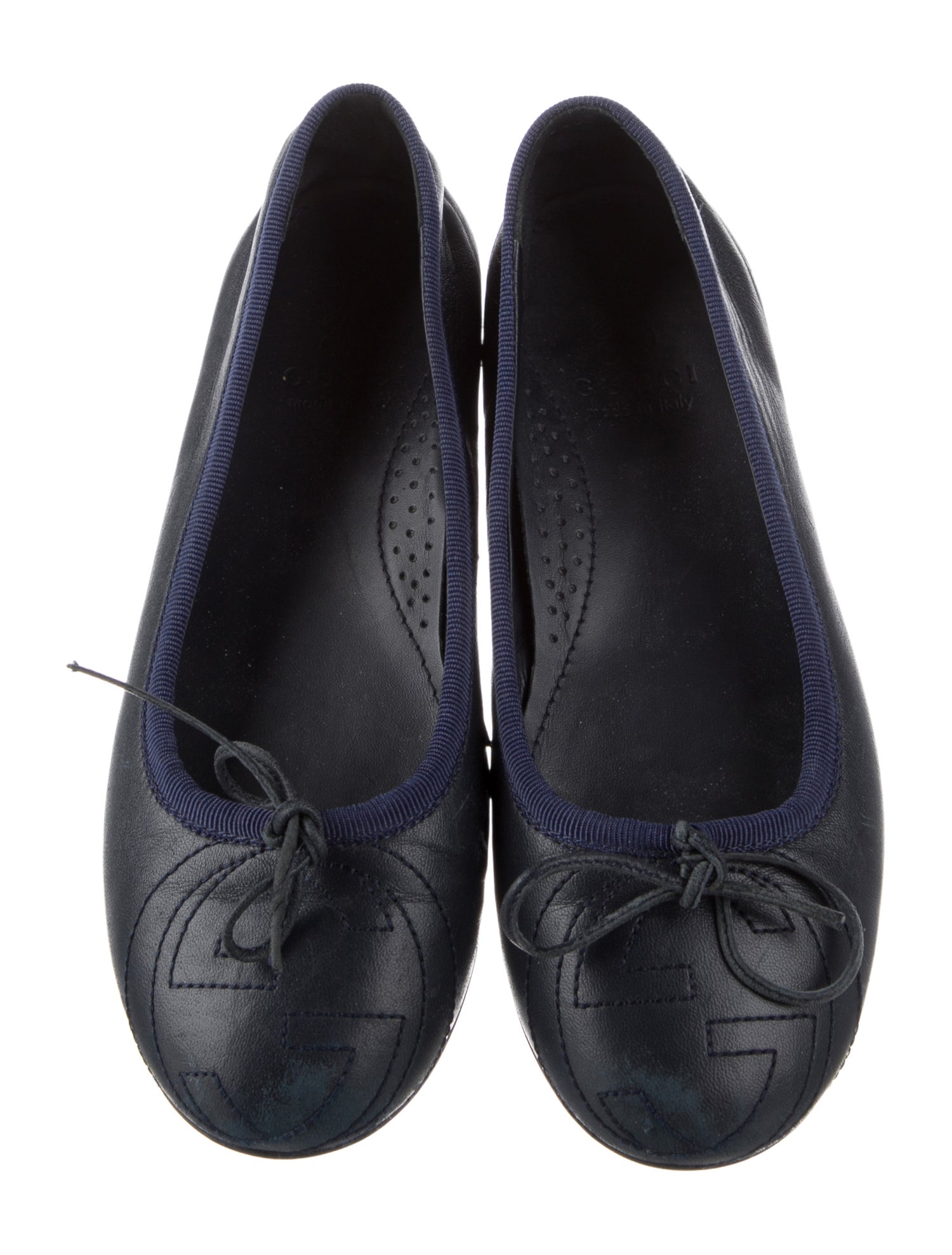Gucci Leather Interlocking G Ballet Flats