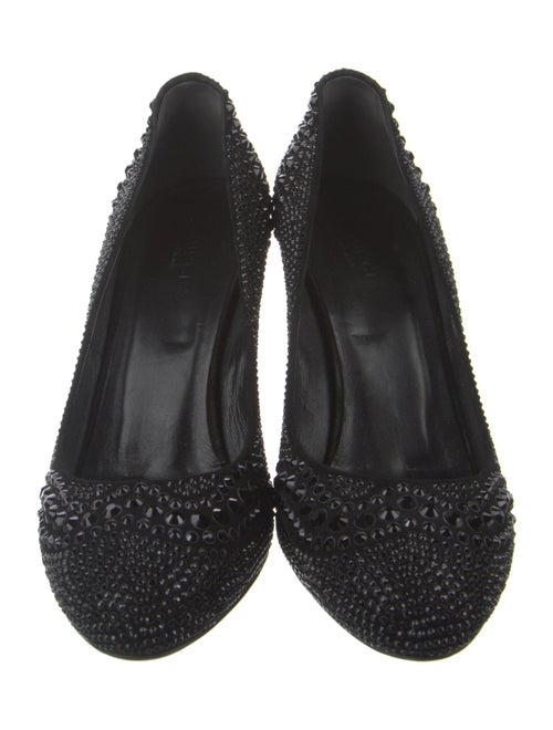 Gucci Suede Crystal Embellishments Pumps
