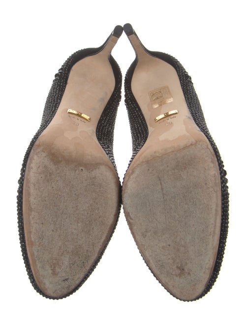 Gucci Suede Crystal Embellishments Pumps