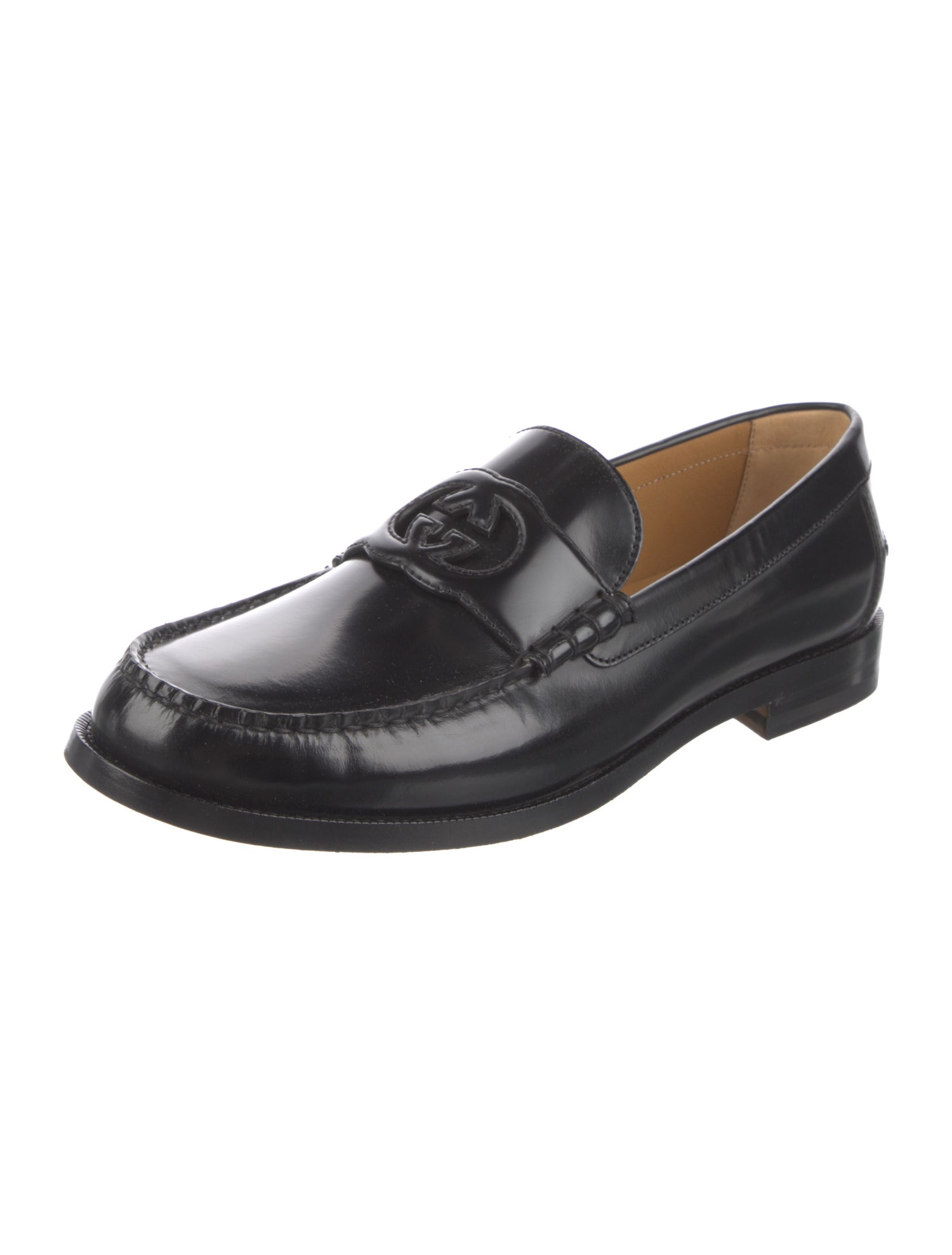Gucci Interlocking G Logo Patent Leather Loafers