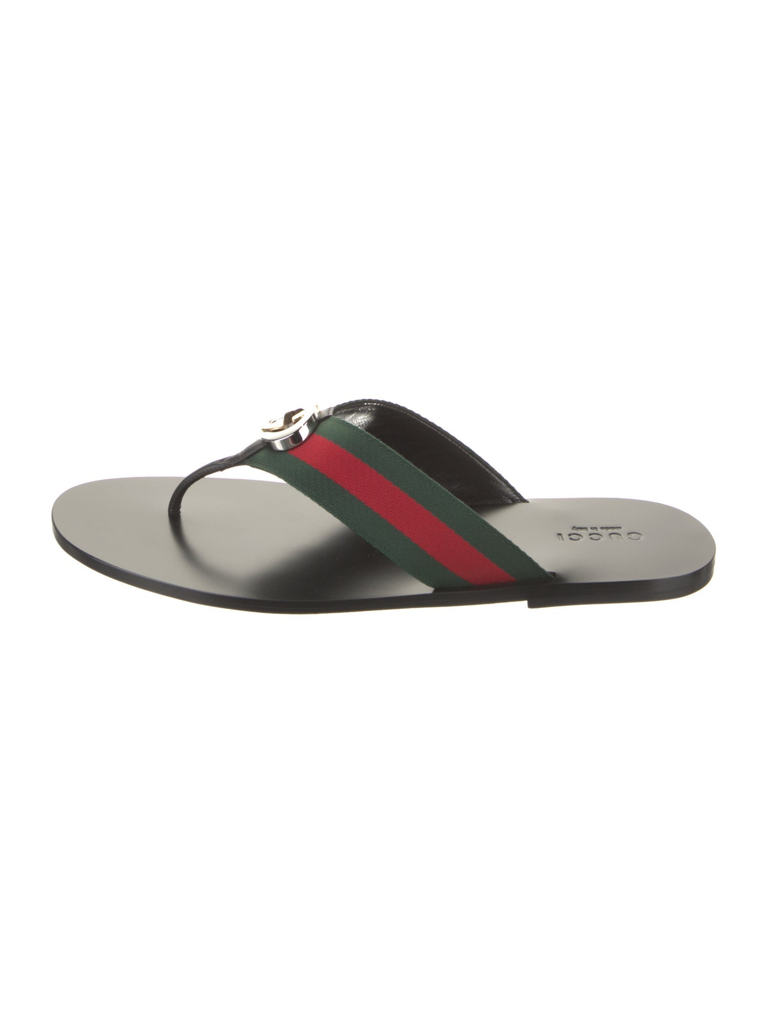 Gucci Web Accent Canvas Flip Flops