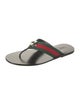 Gucci Web Accent Canvas Flip Flops