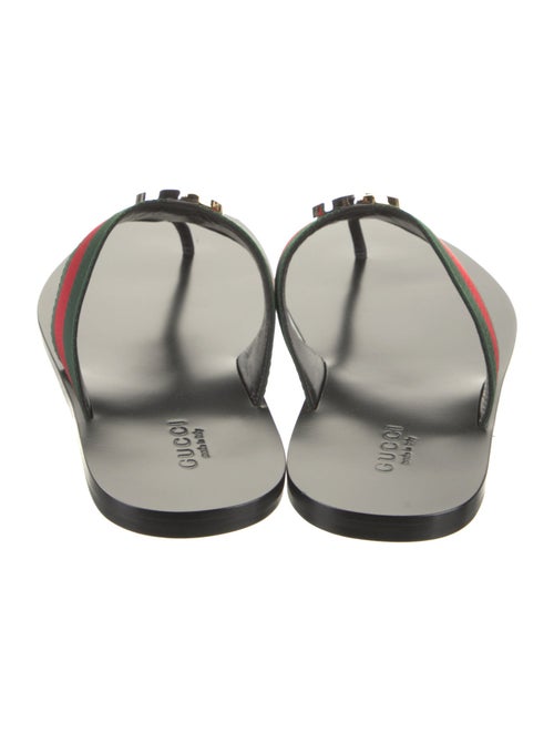 Gucci Web Accent Canvas Flip Flops