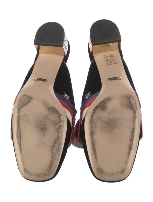 Gucci Sylvie Web Accent Velvet Mules