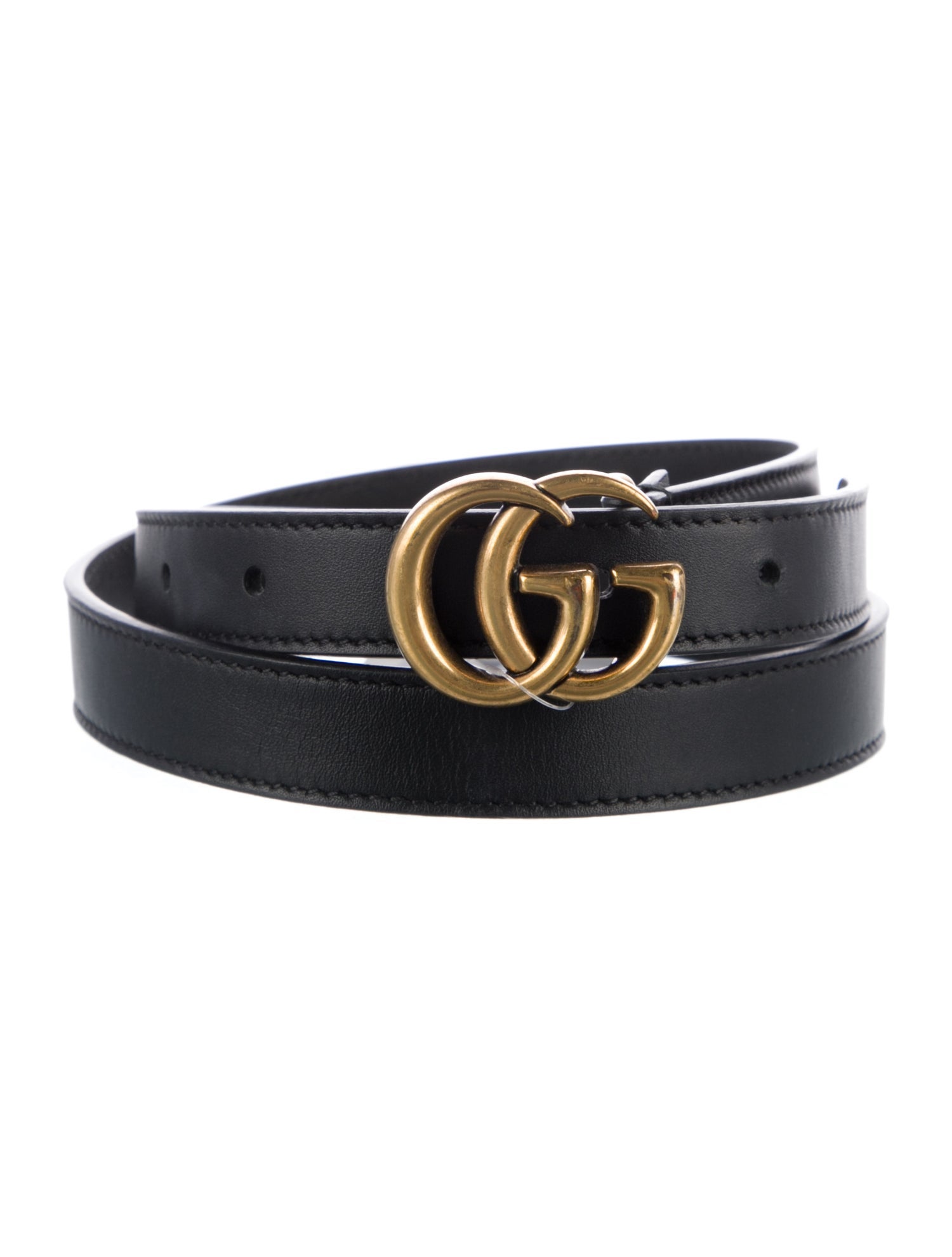 Gucci Double G Logo Skinny Belt
