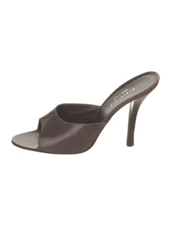 Gucci GG Canvas Leather Slides