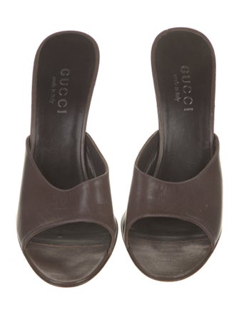 Gucci GG Canvas Leather Slides