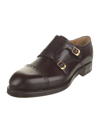 Gucci Interlocking G Logo Patent Leather Monk Straps