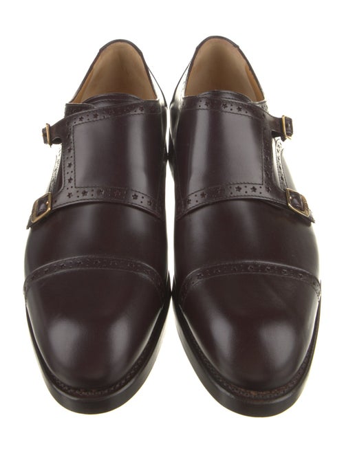 Gucci Interlocking G Logo Patent Leather Monk Straps