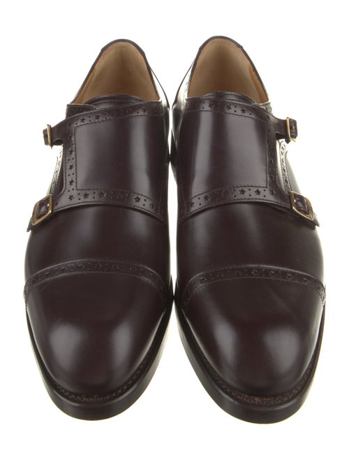 Gucci Interlocking G Logo Leather Monk Straps