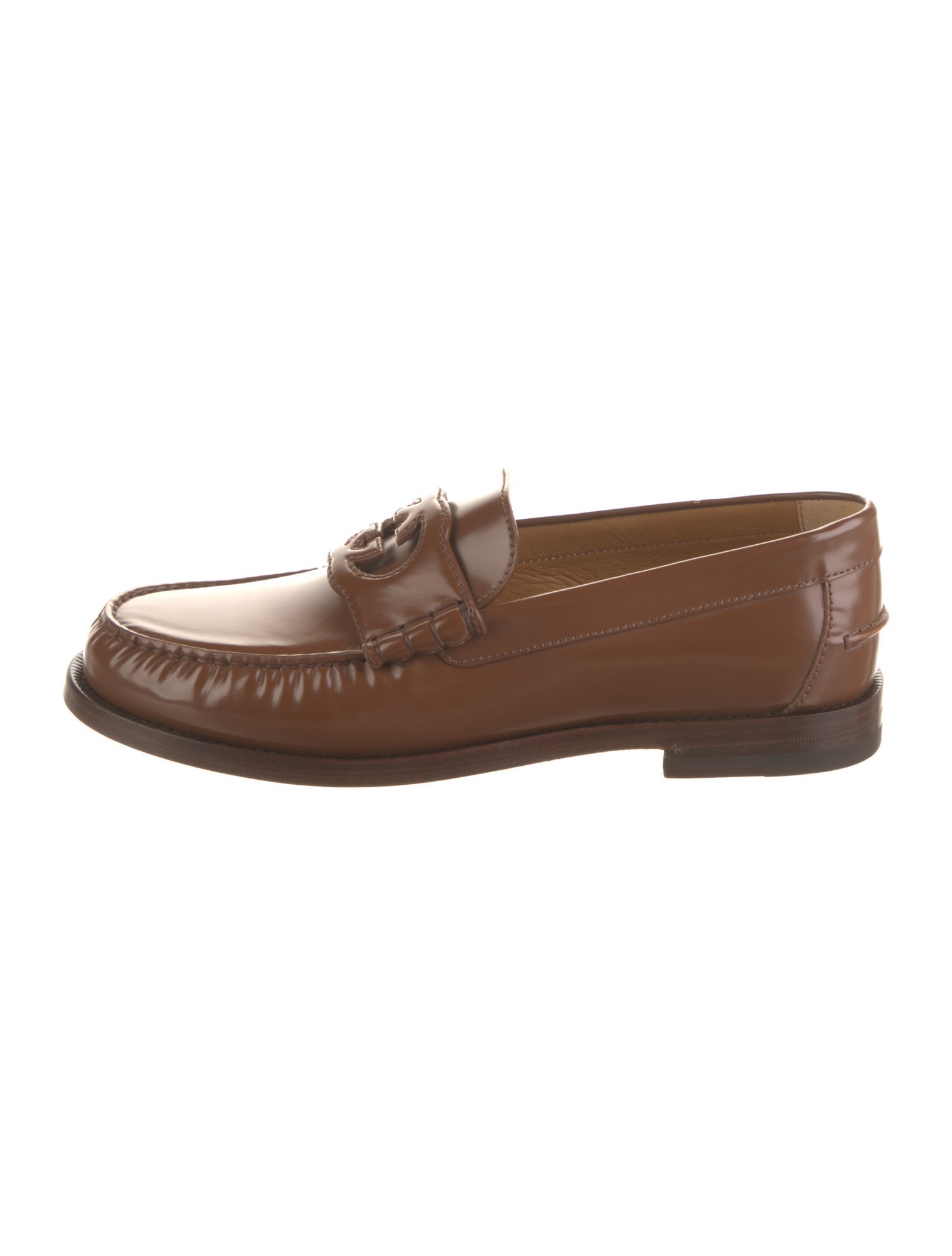 Gucci Interlocking G Logo Leather Dress Loafers