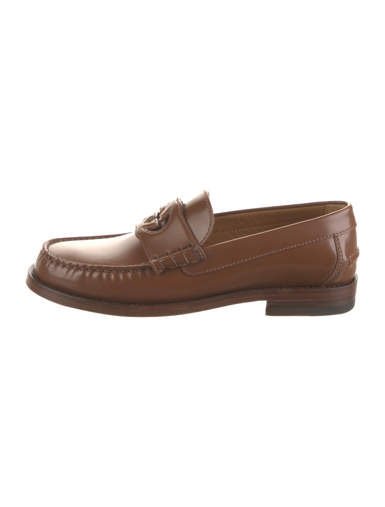 Gucci Interlocking G Logo Leather Loafers