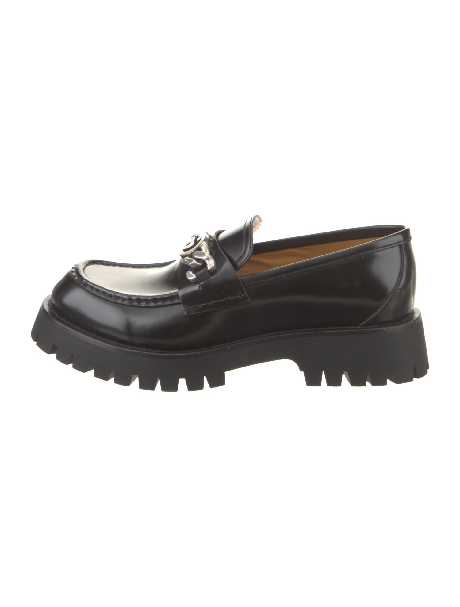 Gucci Interlocking G Logo Leather Loafers