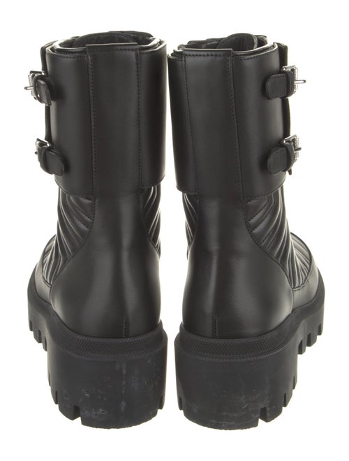 Gucci Double G Logo Leather Combat Boots