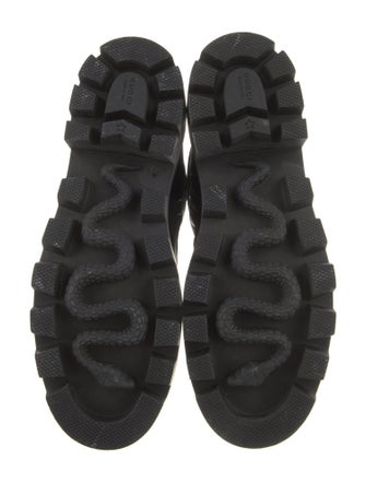 Gucci Double G Logo Leather Combat Boots