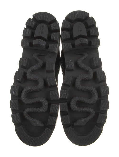 Gucci Double G Logo Leather Combat Boots