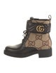 Gucci Double G Logo Canvas Combat Boots