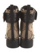 Gucci Double G Logo Canvas Combat Boots