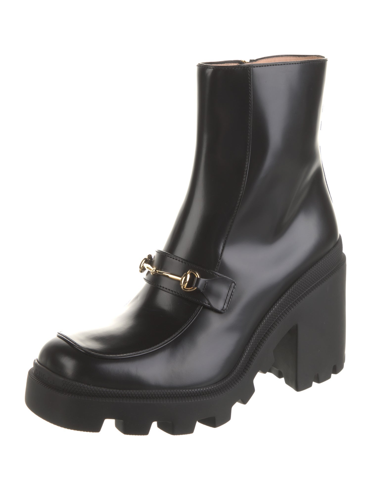 Gucci Horsebit Accent Leather Rain Boots