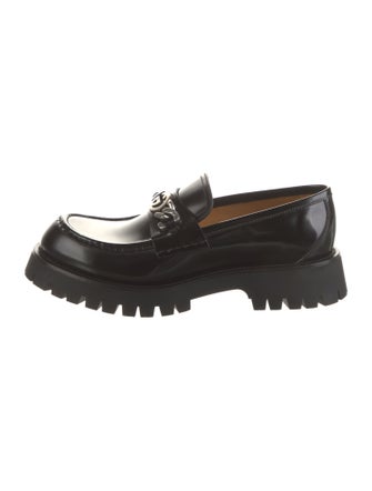 Gucci Interlocking G Logo Leather Loafers