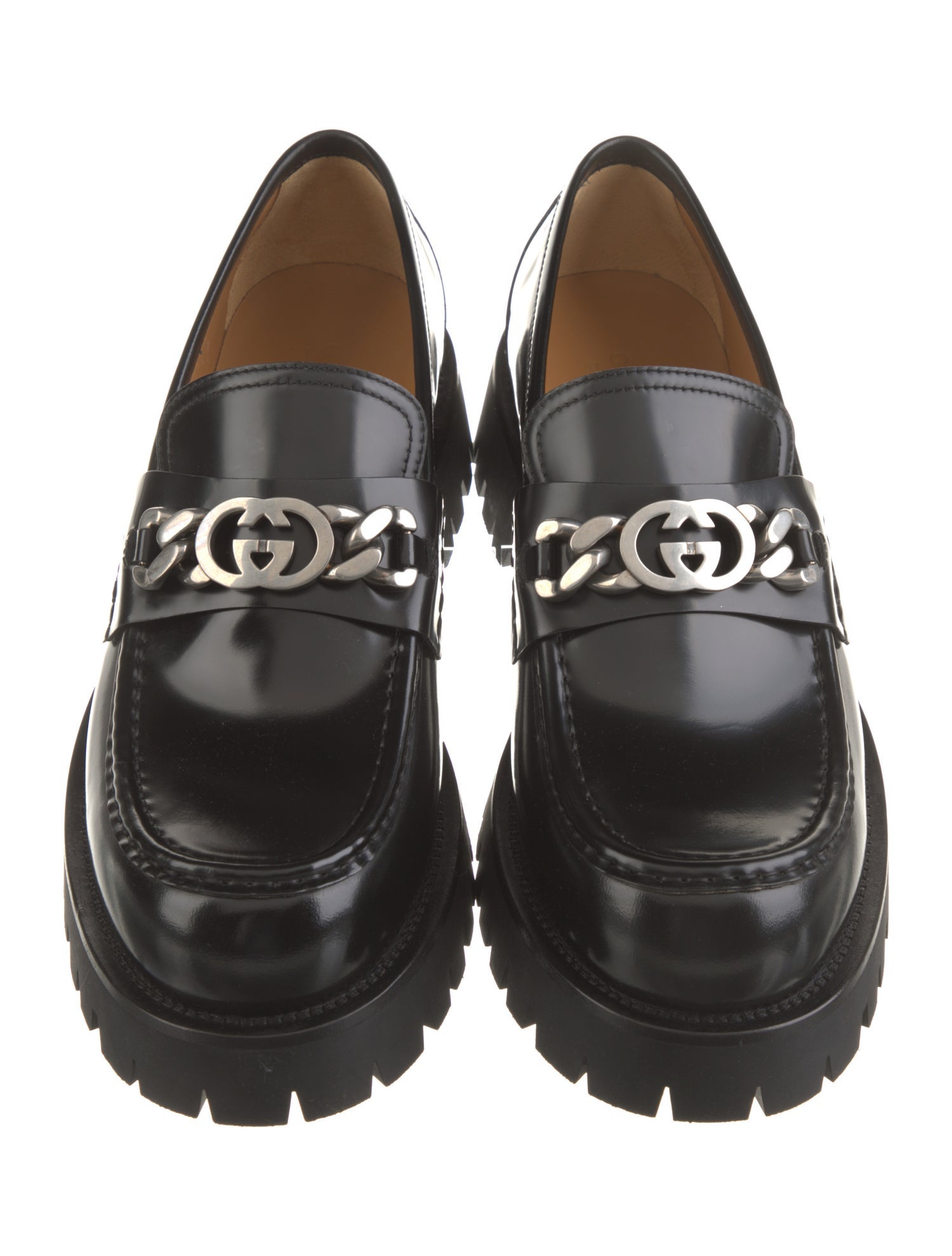 Gucci Interlocking G Logo Leather Loafers