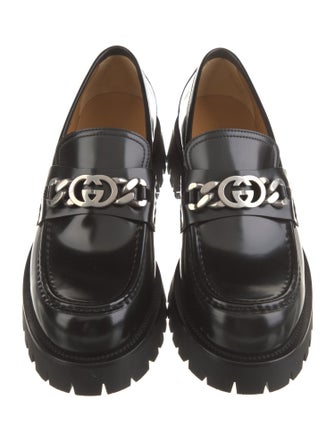 Gucci Interlocking G Logo Leather Loafers