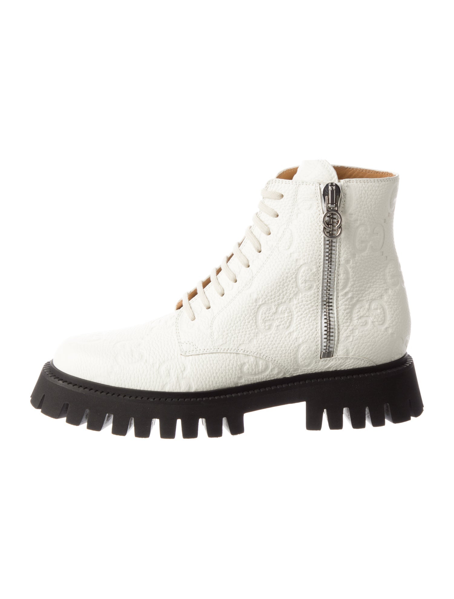 Gucci Leather Combat Boots