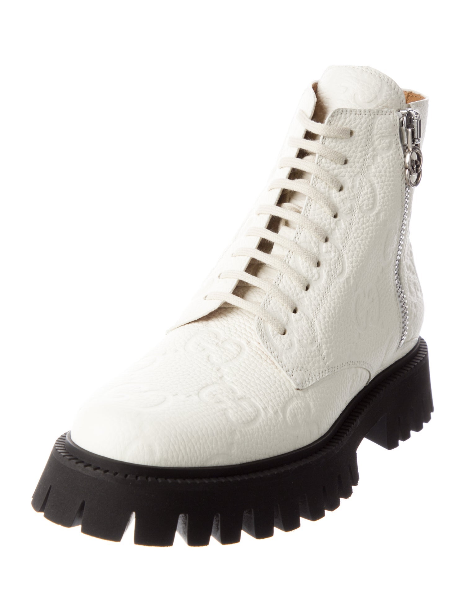 Gucci Leather Combat Boots