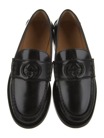 Gucci Interlocking G Logo Leather Loafers