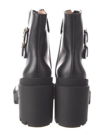 Gucci GG Canvas Leather Combat Boots