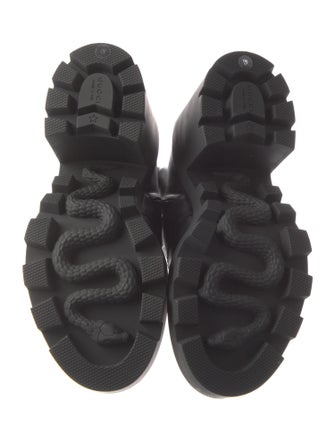 Gucci GG Canvas Leather Combat Boots