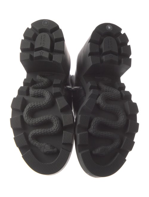 Gucci GG Canvas Leather Combat Boots