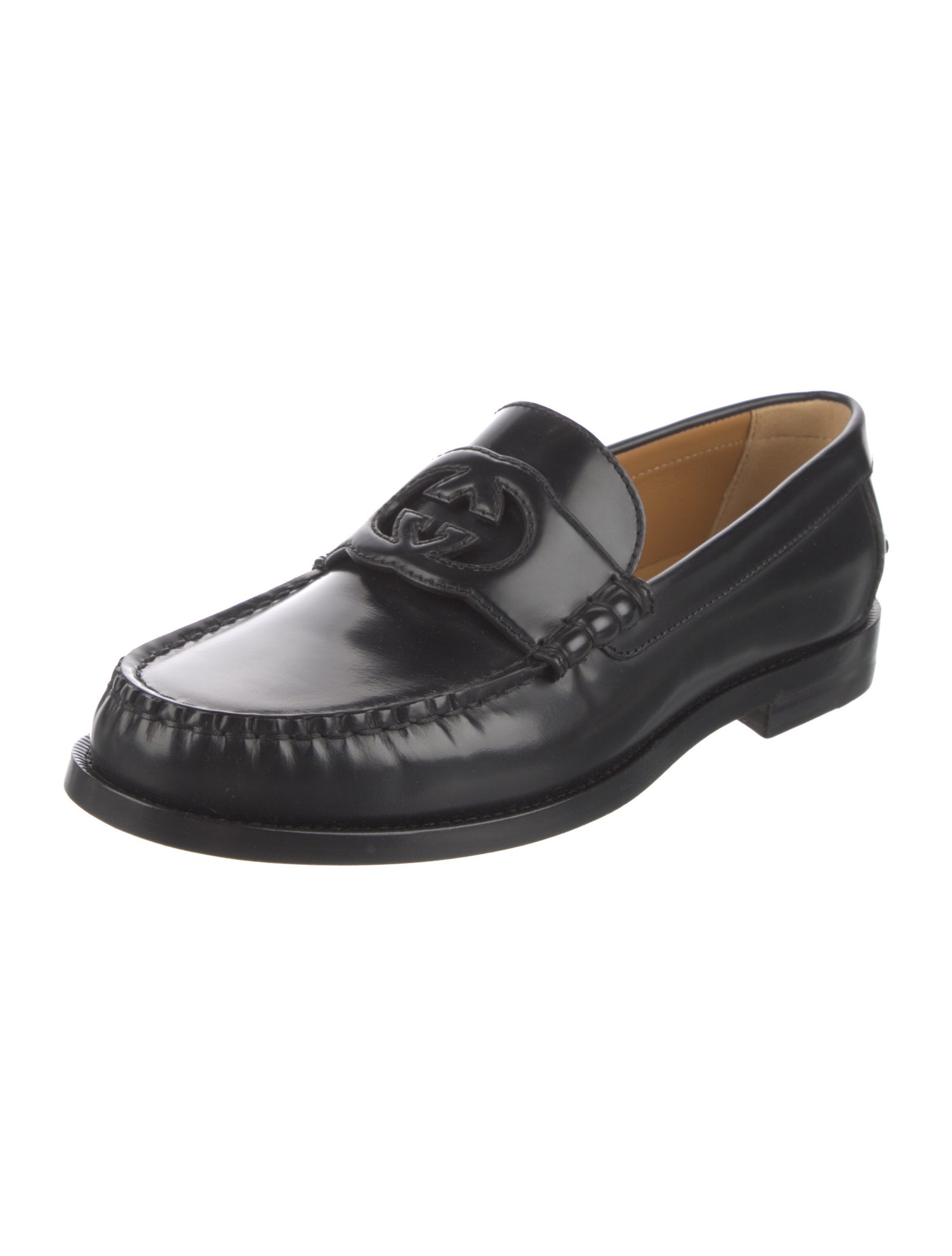 Gucci Interlocking G Logo Patent Leather Loafers