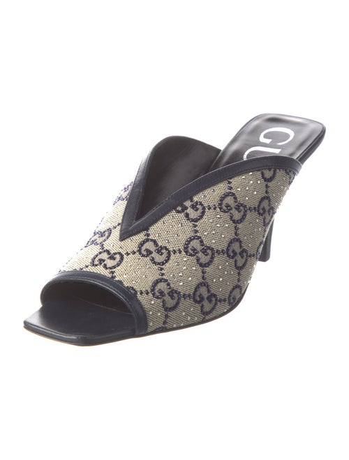 Gucci GG Canvas Crystal Embellishments Slides
