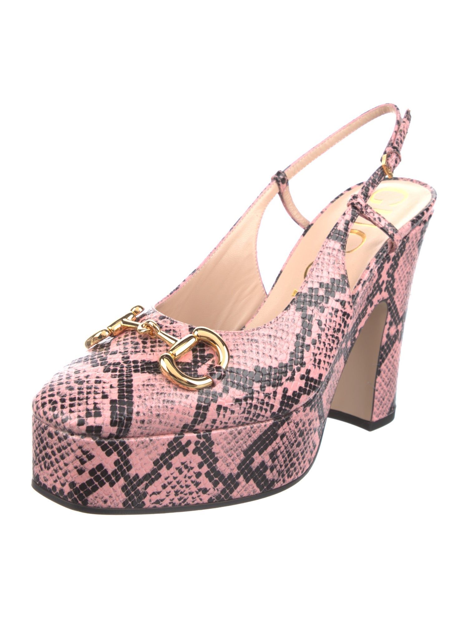 Gucci Snakeskin Animal Print Slingback Pumps