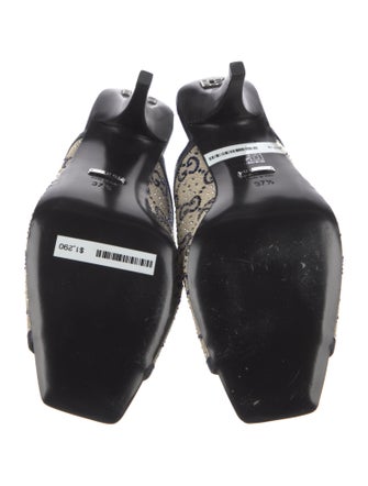 Gucci GG Canvas Crystal Embellishments Slides