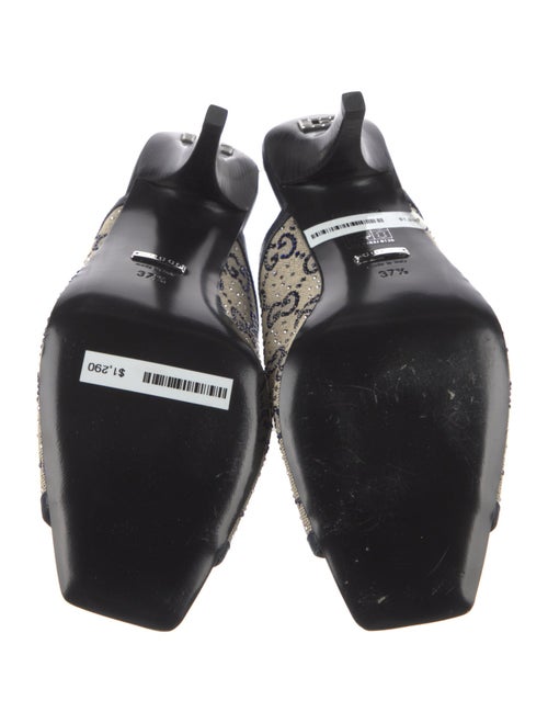 Gucci GG Canvas Crystal Embellishments Slides