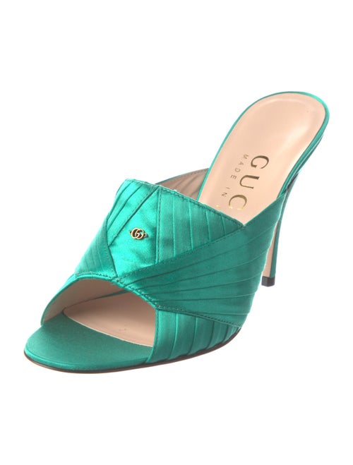 Gucci Double G Logo Satin Slides