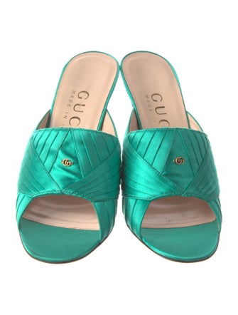 Gucci Double G Logo Satin Slides