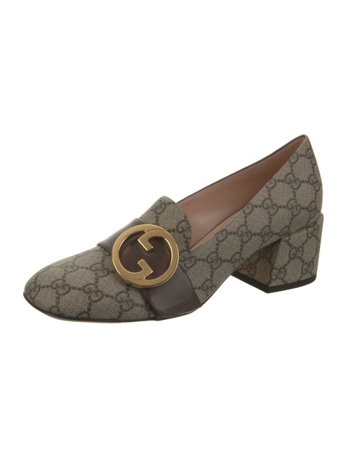 Gucci GG Supreme Leather Trim Embellishment Pumps