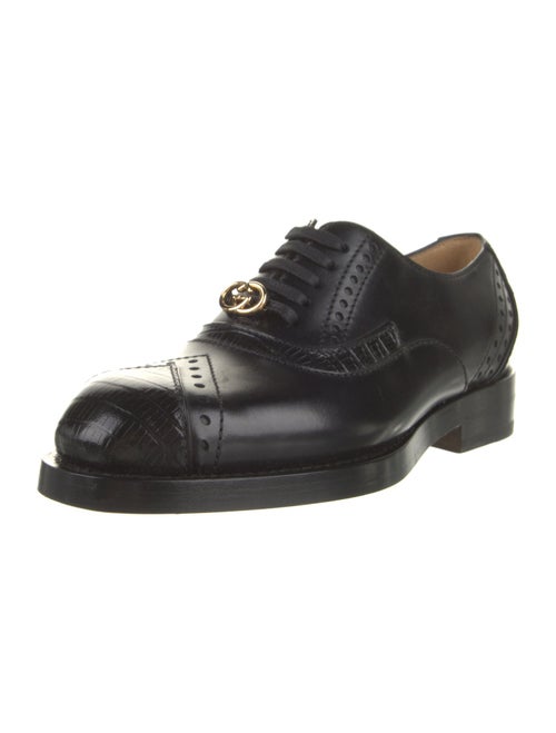Gucci Interlocking G Logo Leather Oxfords