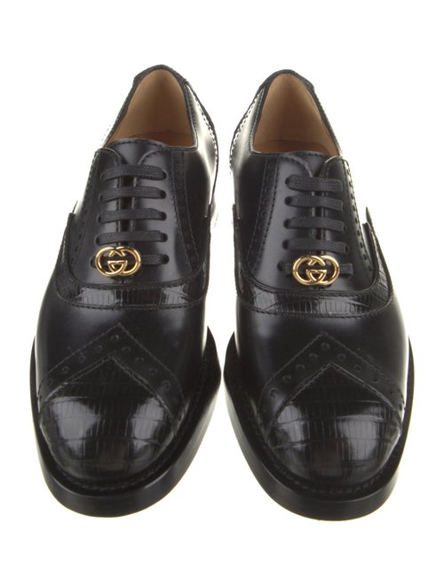 Gucci Interlocking G Logo Leather Oxfords