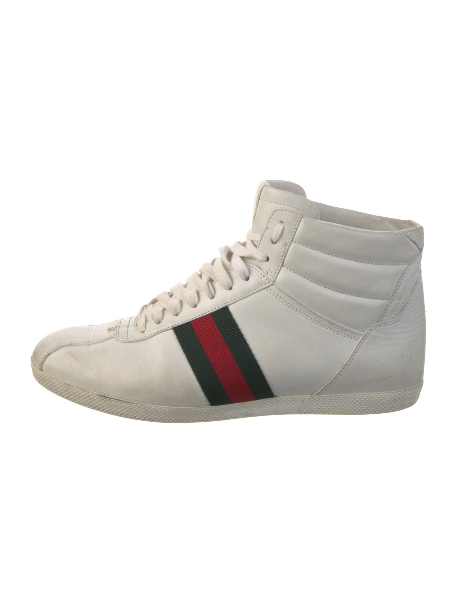 Gucci Web Accent Leather Sneakers
