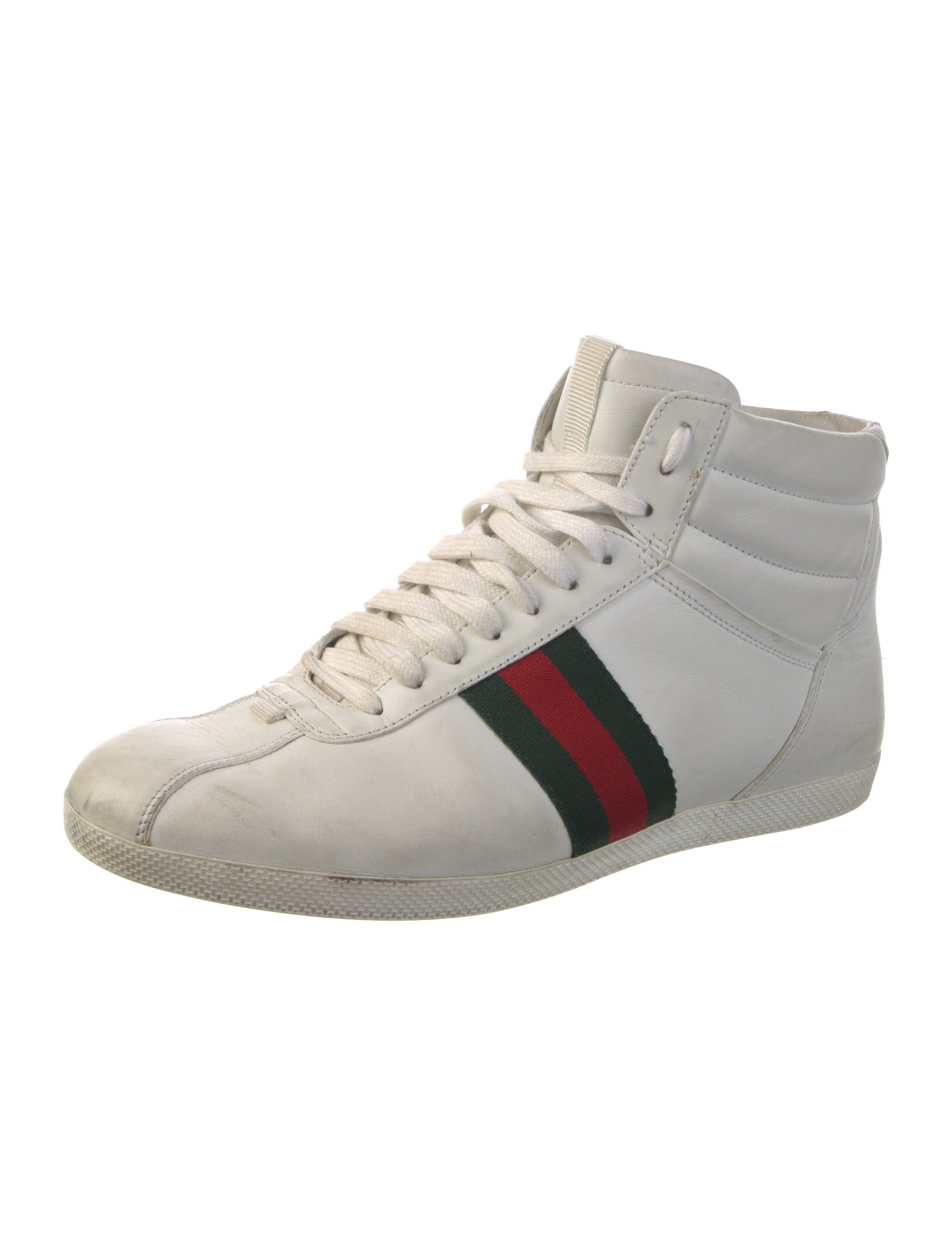 Gucci Web Accent Leather Sneakers